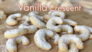 Best and Easiest Vanilla Crescent Vanillekipferl Recipe Christmas Cookie Series 4 [upl. by Ern531]