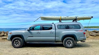 2021 Tacoma TRD Off Road ESP14 Thule Roof Rack Installation and Carrying Kayak [upl. by Aksel]