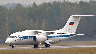 Russian An148 One of the few remaining Landing with a short reverse thrust [upl. by Mariellen543]