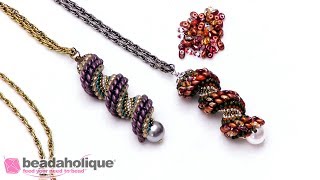 How to Do Cellini Spiral Stitch Using Two Hole Beads [upl. by Aerdna161]