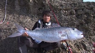 【いつでも釣り気分！】221 磯釣り豪快スタンディングファイト！ 沖縄県波照間島のビッグゲーム [upl. by Nedak]