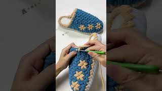 Handmade crochet knitted slipper patternshorts crochet crochetpatterns slippers knitting knit [upl. by Zebe]