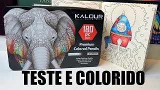 FIZ O TESTE COMPLETO DOS LÁPIS DE COR KALOUR DE 180 CORES [upl. by Aley483]