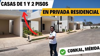 🏡 Casas NUEVAS de 1 y 2 plantas en Conkal Mérida Yucatán [upl. by Forward]