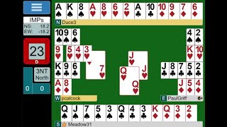 Commentary analysis of Online Bridge Game  3NT [upl. by Elyn693]