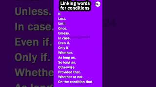 Linking Words of Conditions shorts connectors [upl. by Ilzel591]