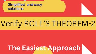 Verify Rolles Theorem [upl. by Lowndes]