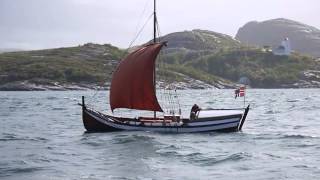 Nordlandsbat traditional sailing boat In Trondheim Fjord [upl. by Jarib10]