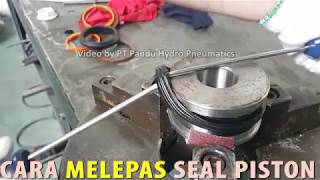 How to INSTALLING PISTON SEAL Hydraulic Cylinder  Cara Pasang Seal Hidrolik [upl. by Anidal]