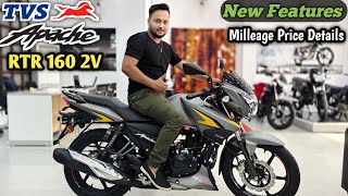 New Tvs Apache RTR 160 2V Bs6 Bluetooth  Grey Colour  Mileage Price  Full Details [upl. by Ahsinaj445]