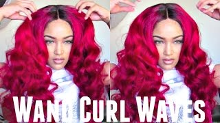 How to do wand curl waves  Aliexpress Queen King hair [upl. by Aalst]