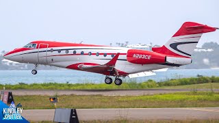 4K Superb Private Jets Takingoff amp Landing in Bermuda  ft Royal Air Force C17 Takeoff [upl. by Nilhsa]