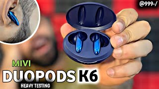 MIVI Duopods K6 TWS unboxing amp Review⚡️50 hours playtime with gaming mode under ₹1000 [upl. by Kraft]