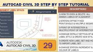 Alignment label in civil3d [upl. by Whittaker730]