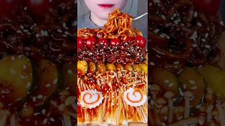 Noodles eating challenge 🍜❤️‍🔥red sos food noodles eatingshow youtubeshorts eating shorts [upl. by Garrard]