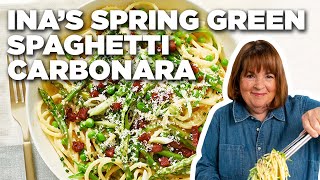 Ina Gartens Spring Green Spaghetti Carbonara  Barefoot Contessa  Food Network [upl. by Mogerly64]