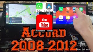 20082012 Honda Accord How to remove radio Install 10quot Apple carplay android auto YouTube Netflix [upl. by Alakim]