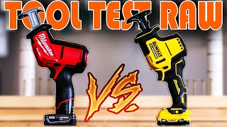 MILWAUKEE FUEL VS DeWALT XTREME BEST 12V RECIPROCATING SAW TOOL TEST [upl. by Luar]