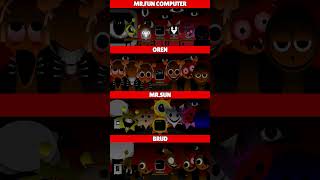 Incredibox Sprunki MrFun Computer VS Oren VS MrSun VS Brud MIX HORROR VERSION [upl. by Gnex174]