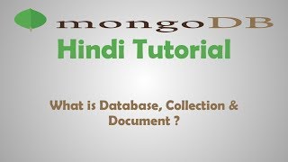 MongoDB Tutorial  2  What is Database Collection amp Document In MongoDB  Hindi [upl. by Sension]