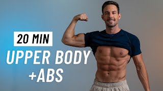 20 MIN UPPER BODY amp ABS WORKOUT At Home No Equipment [upl. by Enilraep]