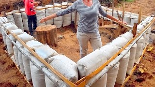 Family Builds Cheap House From Earthbags  Start to Finish by CaseyYoungblood [upl. by Ahsirhcal]