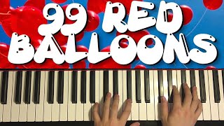 Nena  99 Red Balloons Piano Tutorial Lesson [upl. by Enaid]