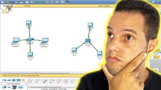 REDE ESTRELA COM HUB E SWITCH NO CISCO PACKET TRACER [upl. by Htebsil]