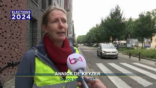 Communales 2024  à Koekelberg la cohabitation entre voiture et vélo nest pas toujours évidente [upl. by Pan]