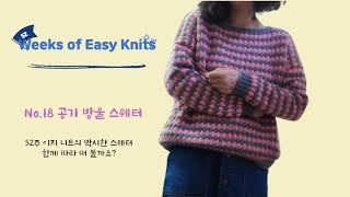 52 Weeks of Easy Knits No18 공기 방울 스웨터 따라 떠 볼까요 [upl. by Assiled]