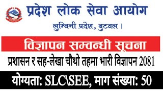 Lumbini Prdesh Loksewa Aayog Vacancy 2081  Lumbini Pradesh Vacancy 2024  Lumbini Pradesh Loksewa [upl. by Neelrac118]