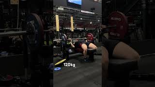 Spoto press 2s pause 120kg motivation foryou fyp yt ytshort powerlifting viralvideo reels [upl. by Anua]