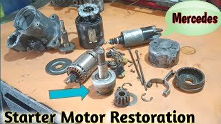 Mercedes Truck Starter Motor Bendix Repair  Truck Starter Motor Restoration amp clean [upl. by Kra909]