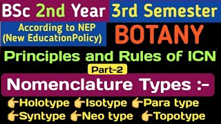 Nomenclature of BotanyNomenclature TypesHolotypeIsotypePara typeSyntypeNeo typeTopotype [upl. by Gottwald378]