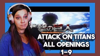 Lauren Reacts All Attack on Titan Openings 19 Way more varied than I thought [upl. by Chalmers]