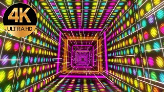 10 hour 4k Meditation Square Tunnel fast moving Metallic Rainbow Color abstract Video Background [upl. by Assirehc851]