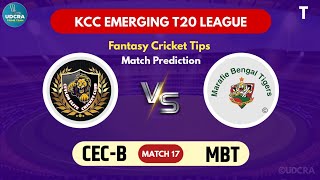 CECB VS MBT Fantasy Dream11 Prediction CECB VS MBT KUWAIT T20 EMERGING  Dream11 Match Preview [upl. by Derfliw]