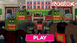 Roblox ESCAPE THE INFECTED SCHOOL Scary Obby WALKTHROUGH SPEEDRUN [upl. by Htes561]