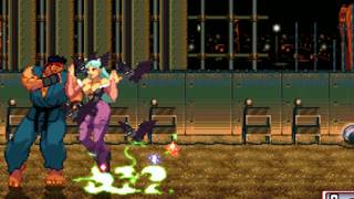 Mugen  Morrigan Vs Ryu 2 Rounds Kof Fight [upl. by Deenya372]