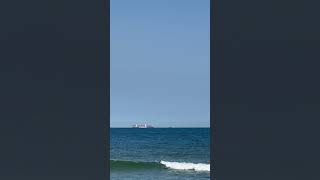 Two ships passing in the night but its the day cargoship cargoshipping cargoships beach boats [upl. by Noxas]