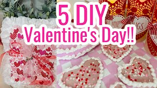 💖NEW 5 DIY VALENTINES DAY DECOR CRAFTS BUDGET FRIENDLY💖Olivias Romantic Home DIY [upl. by Irolam777]