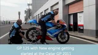 Aprilia MotoGP 125 bike getting started with new engineQatar 2011wmv [upl. by Hepsoj]