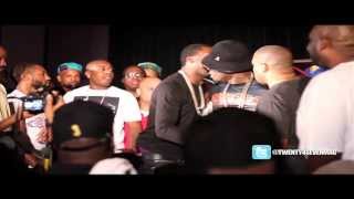 50 Cent Pushes Trav Former GUnit Artist After Meek Mill Brings Him On Stage Mixshow Live 4 ATL [upl. by Ggerg]