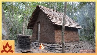 Primitive Technology Tiled Roof Hut [upl. by Rozina849]