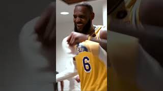 Lakers locker room greets LeBron after clutch Game 4 performance vs Memphis shorts [upl. by Chaffee]