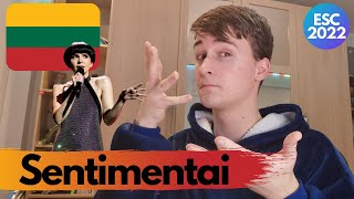 Sentimentai Reaction 🇱🇹 Lithuania Eurovision 2022 🇱🇹 [upl. by Sivatnod]