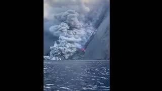 ITALY exceptionnal eruption today of Stromboli volcano [upl. by Eilema165]