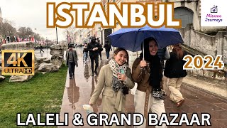 Exploring Istanbul Street Market  Laleli to Grand Bazaar  Rainy Day Walking Tour in UHD 4K 60fps [upl. by Cosimo]