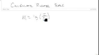 Calculate Richter Scale [upl. by Ntisuj]