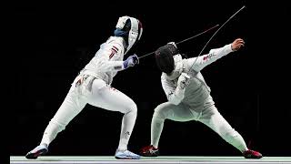 Two US fencers will vie for Olympic gold as Lee Kiefer and Lauren Scruggs win their semifinals [upl. by Panaggio]